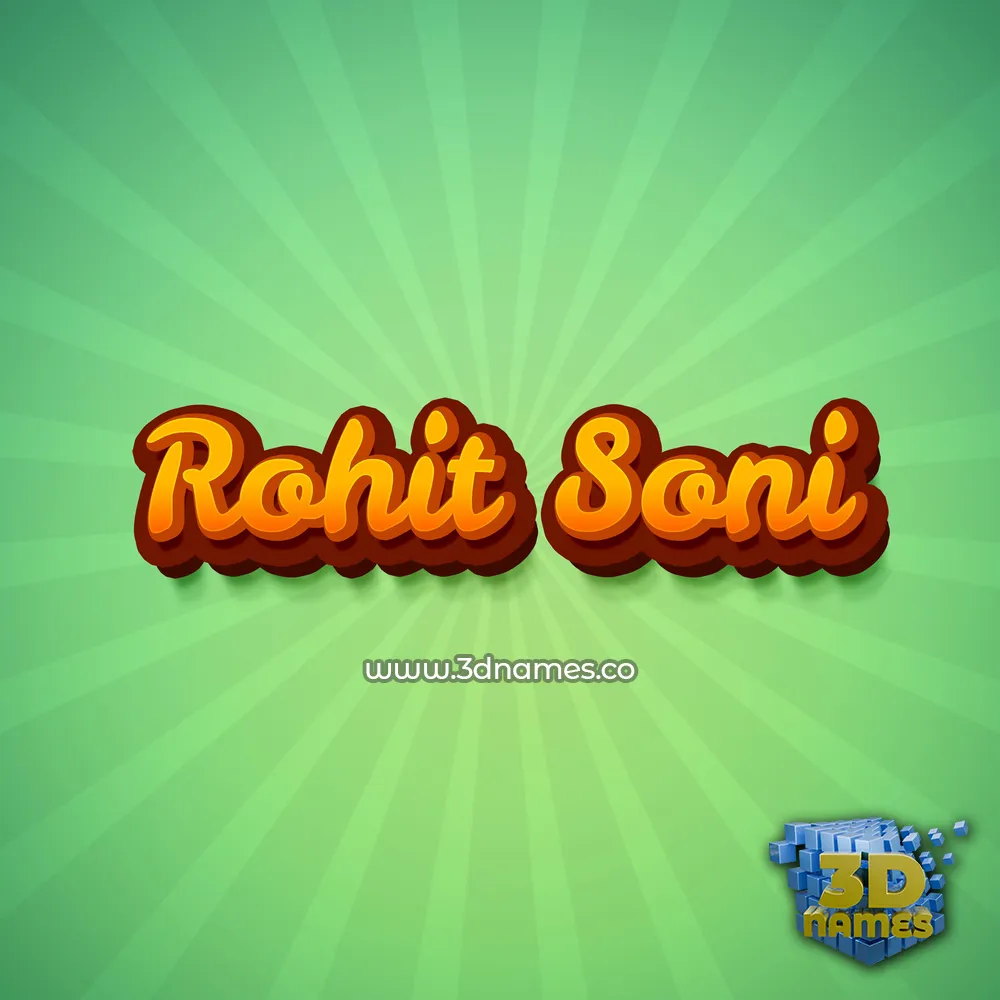 rohit soni in Green Rays style - 3D name wallpaper