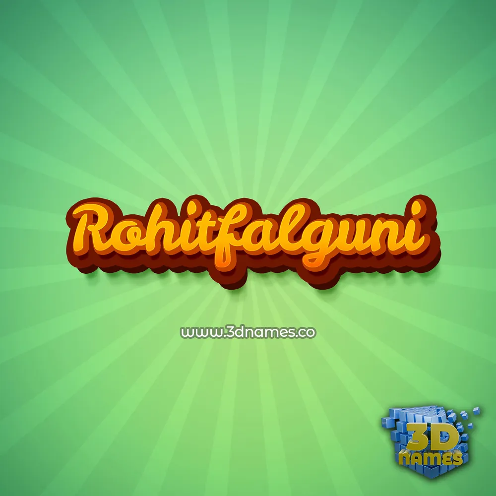 rohitfalguni in Green Rays style - 3D name wallpaper