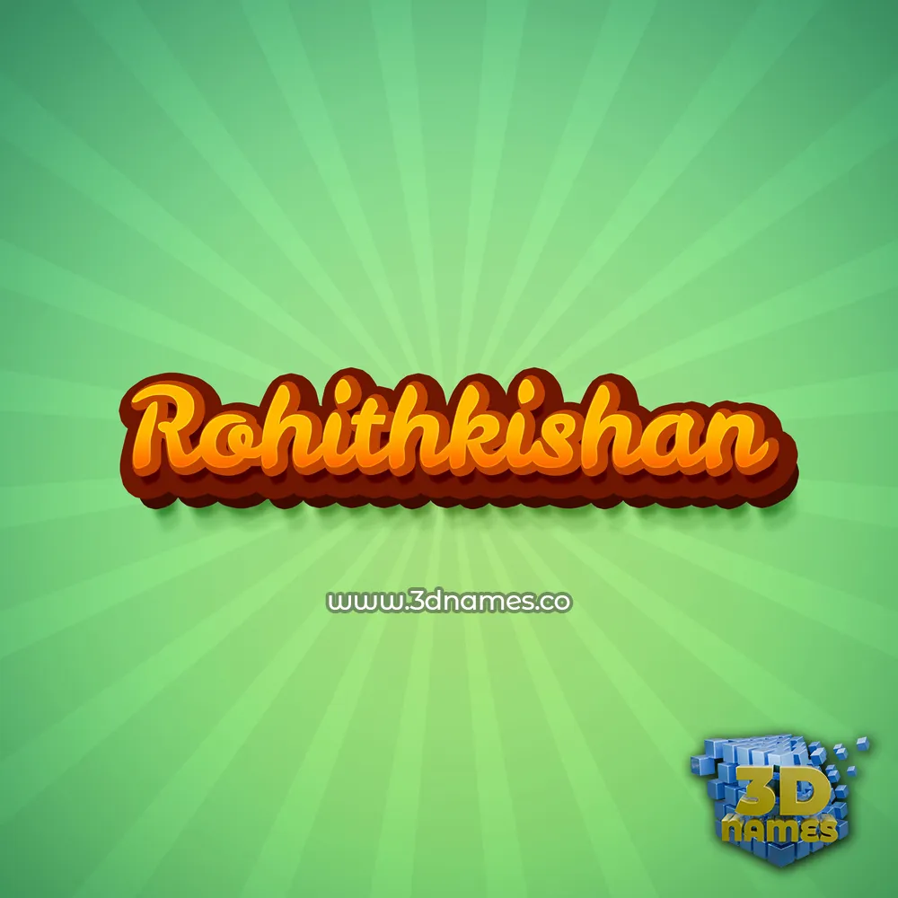 rohithkishan in Green Rays style - 3D name wallpaper