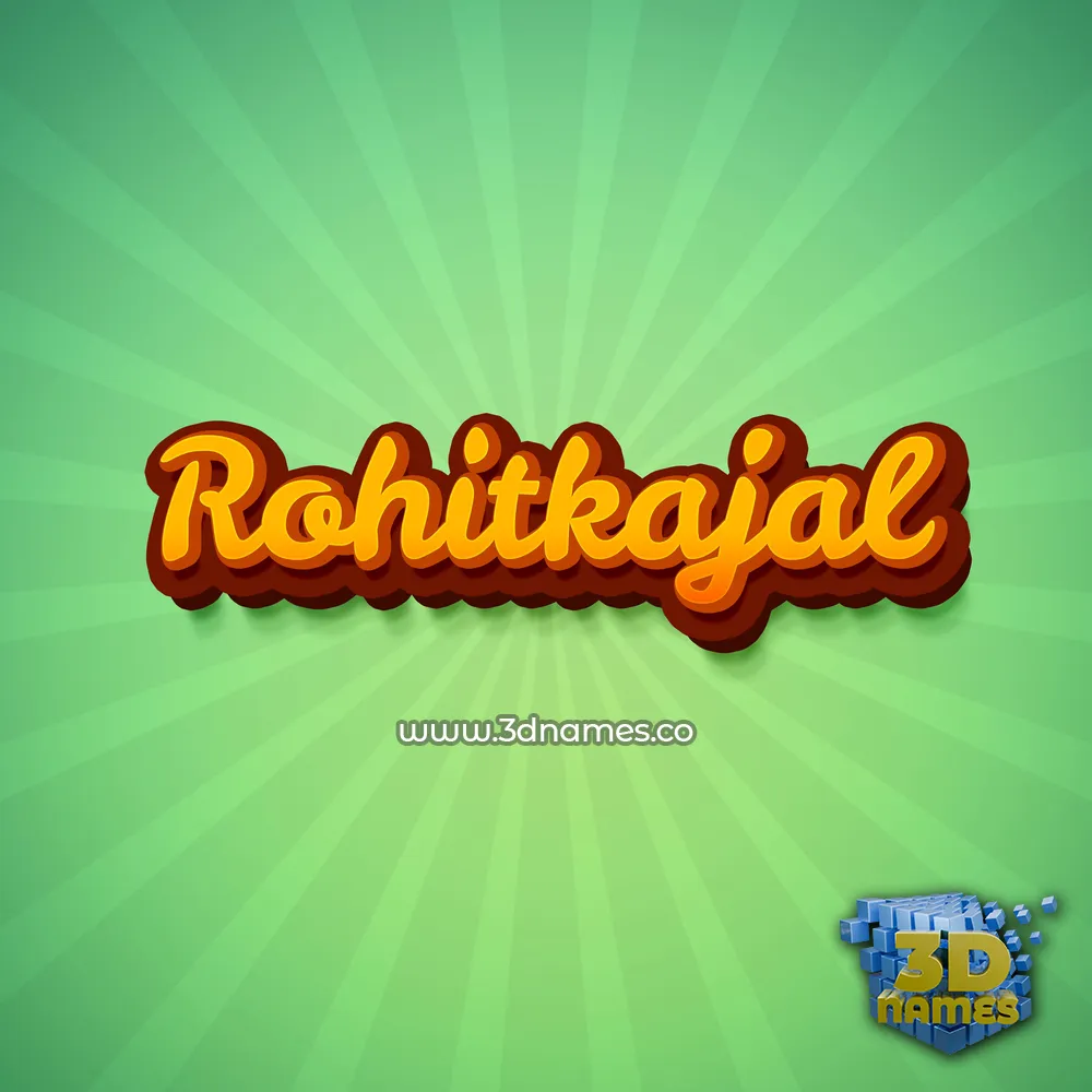 rohitkajal in Green Rays style - 3D name wallpaper