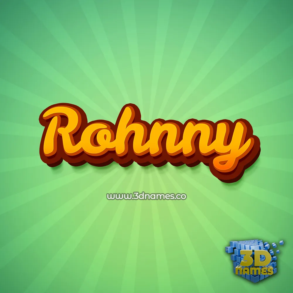 rohnny in Green Rays style - 3D name wallpaper