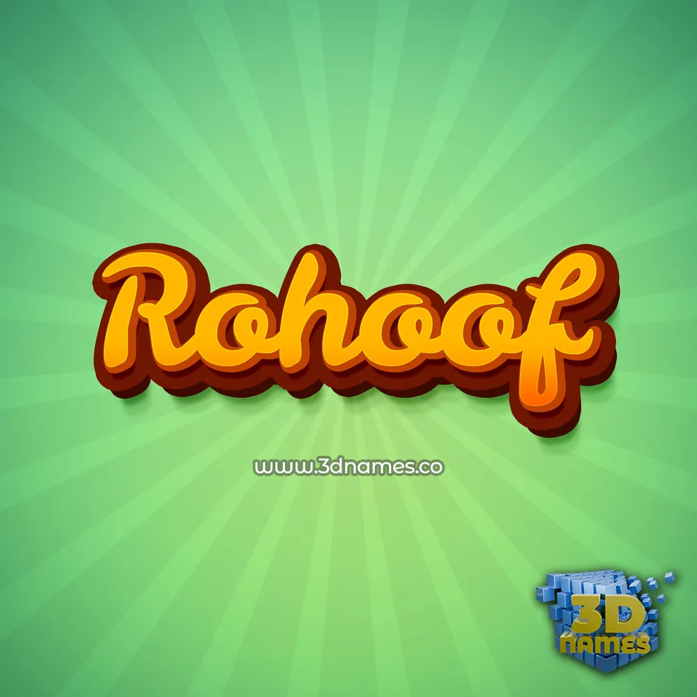 rohoof in Green Rays style - 3D name wallpaper