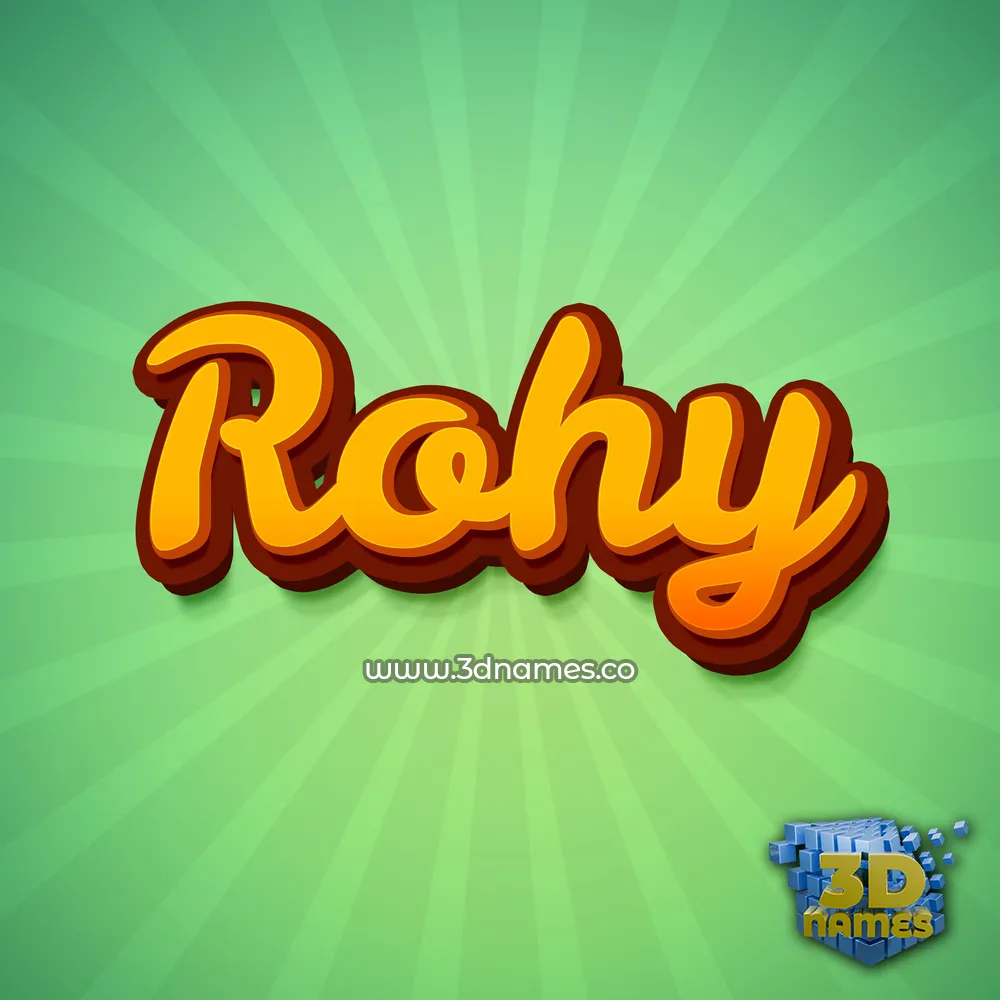 rohy in Green Rays style - 3D name wallpaper