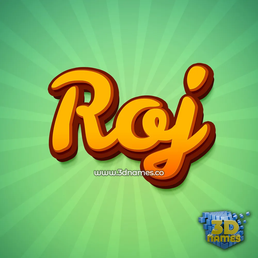 roj in Green Rays style - 3D name wallpaper