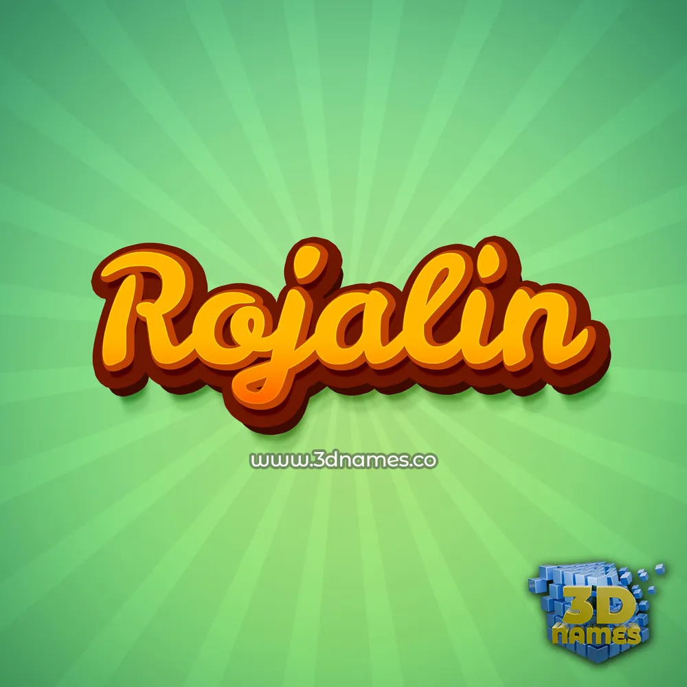 rojalin in Green Rays style - 3D name wallpaper