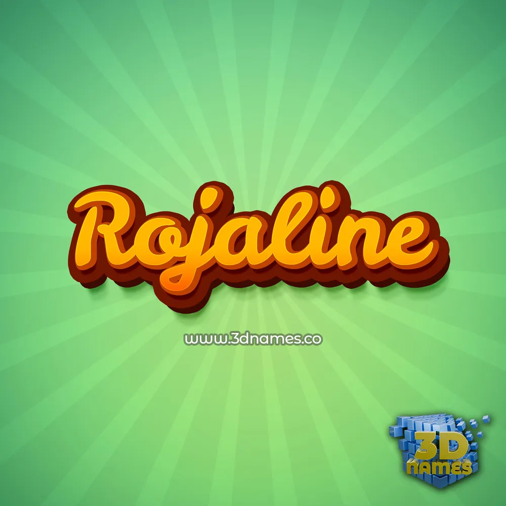 rojaline in Green Rays style - 3D name wallpaper