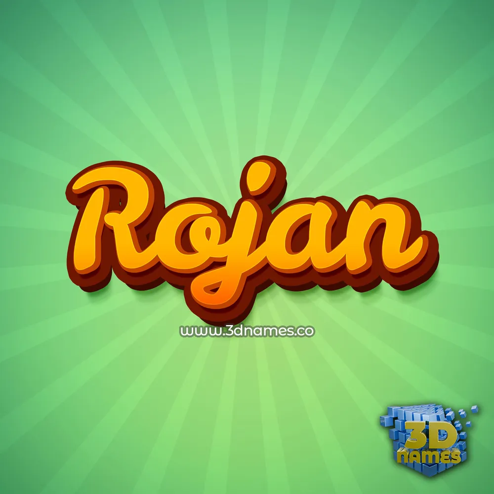 rojan in Green Rays style - 3D name wallpaper