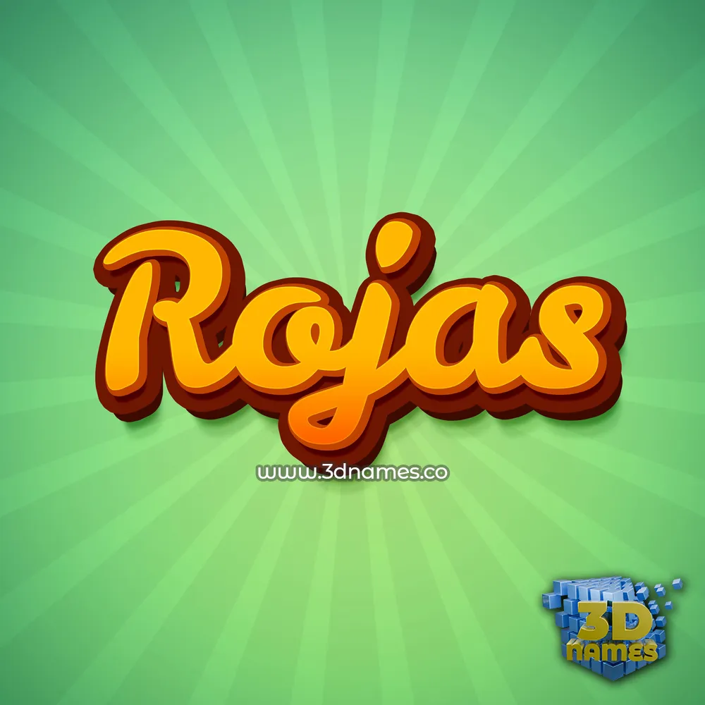 rojas in Green Rays style - 3D name wallpaper