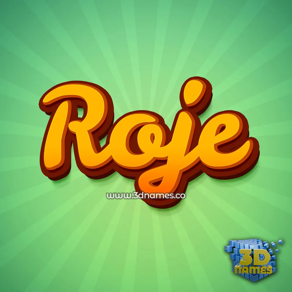 roje in Green Rays style - 3D name wallpaper
