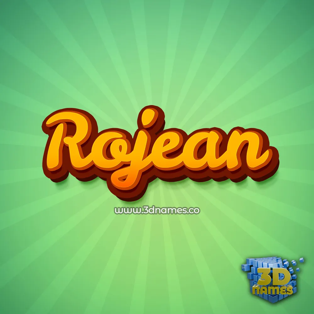 rojean in Green Rays style - 3D name wallpaper