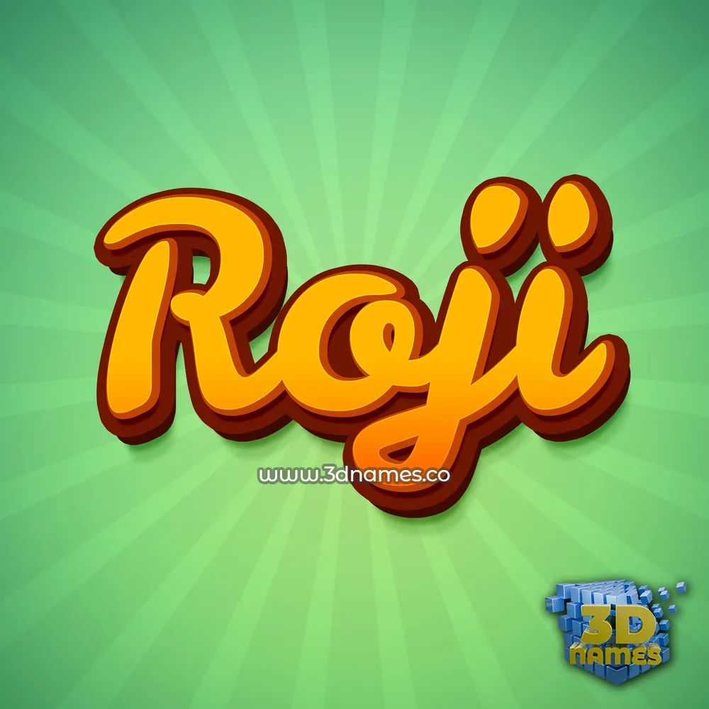 roji in Green Rays style - 3D name wallpaper