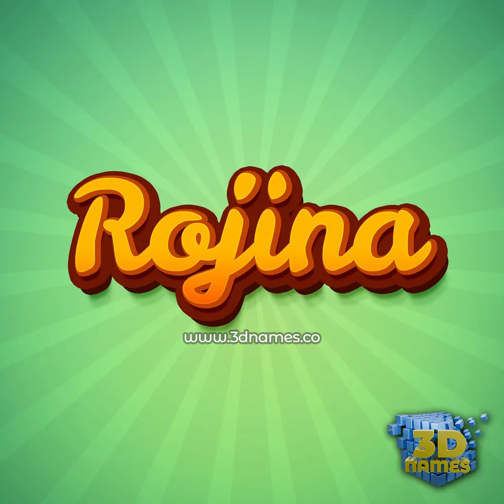 rojina in Green Rays style - 3D name wallpaper