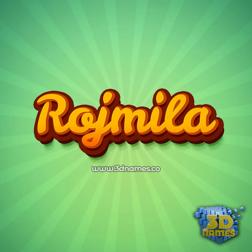 rojmila in Green Rays style - 3D name wallpaper