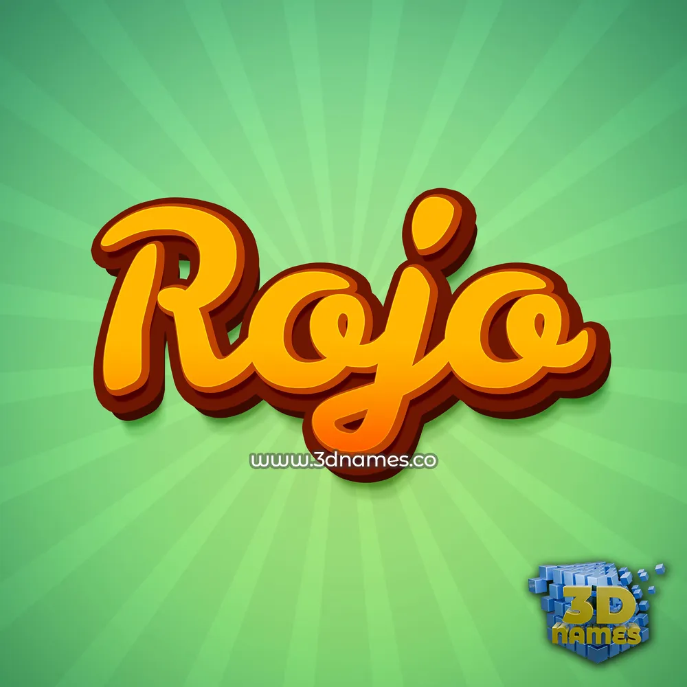 rojo in Green Rays style - 3D name wallpaper