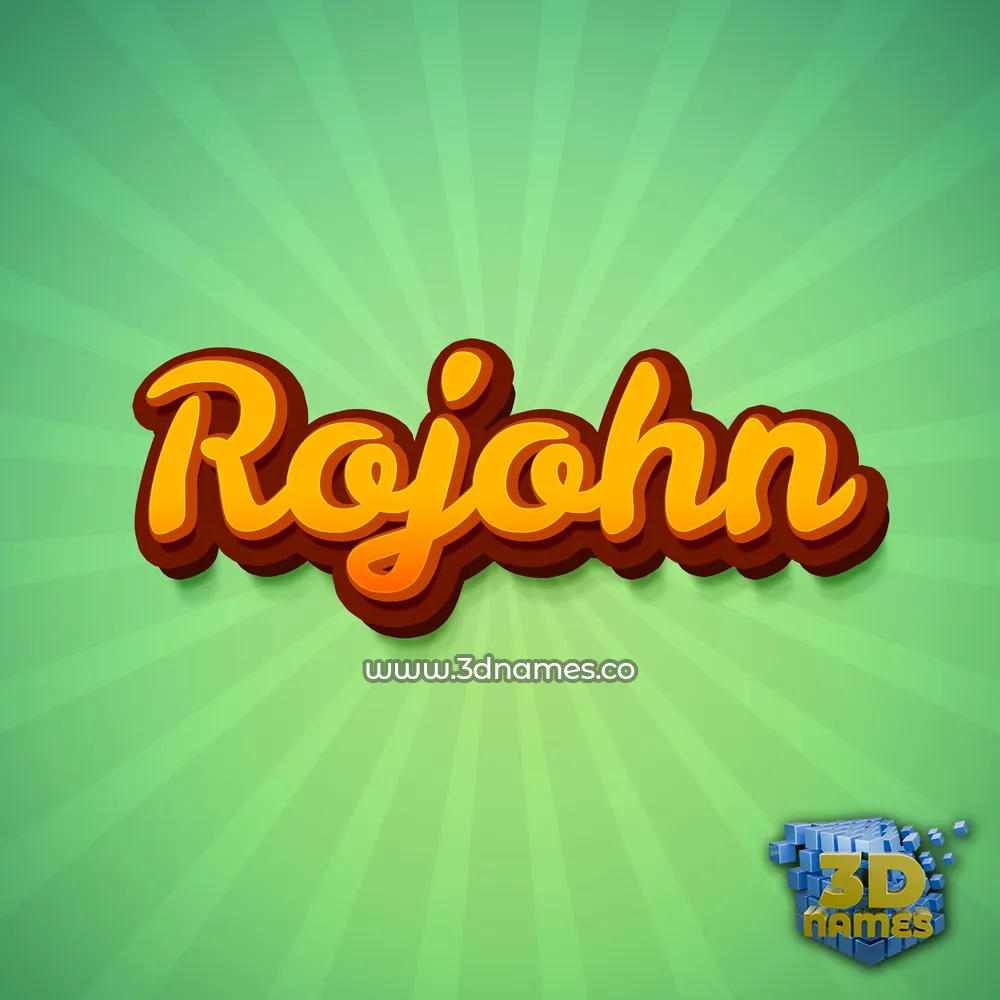 rojohn in Green Rays style - 3D name wallpaper