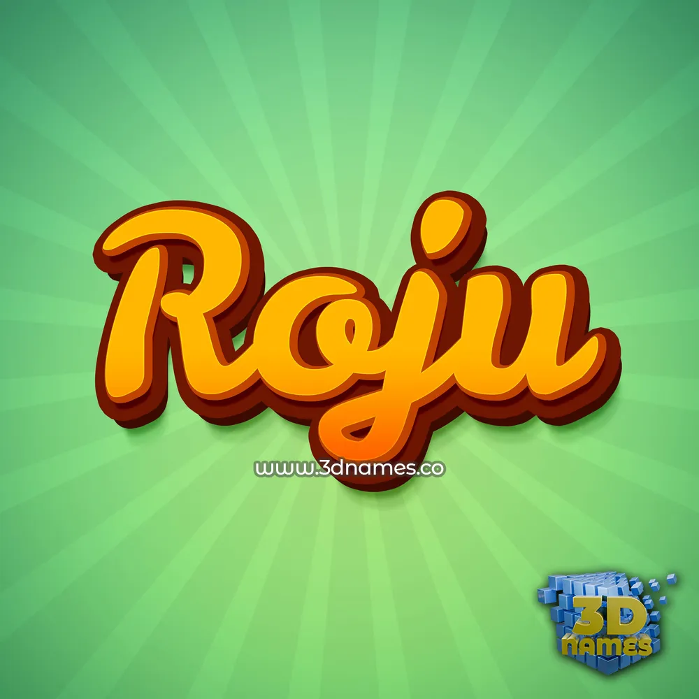 roju in Green Rays style - 3D name wallpaper