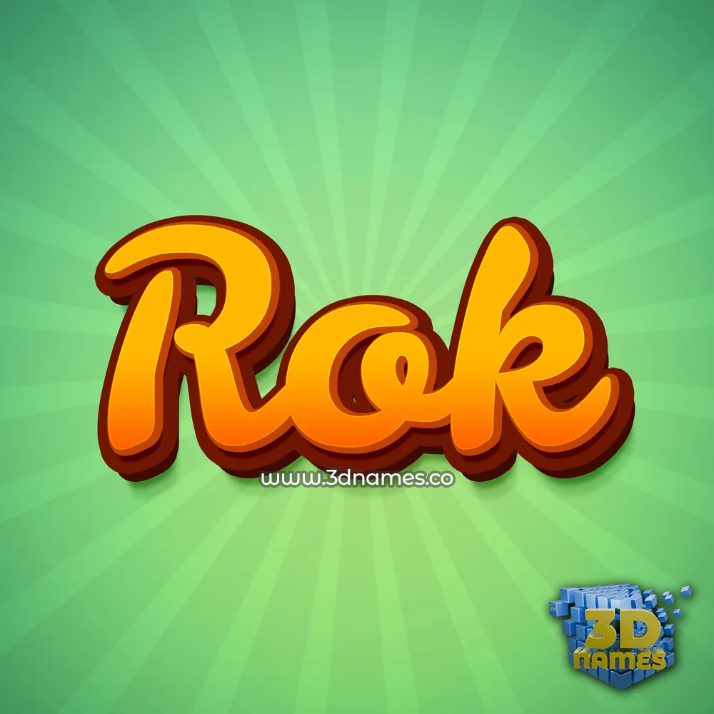 rok in Green Rays style - 3D name wallpaper
