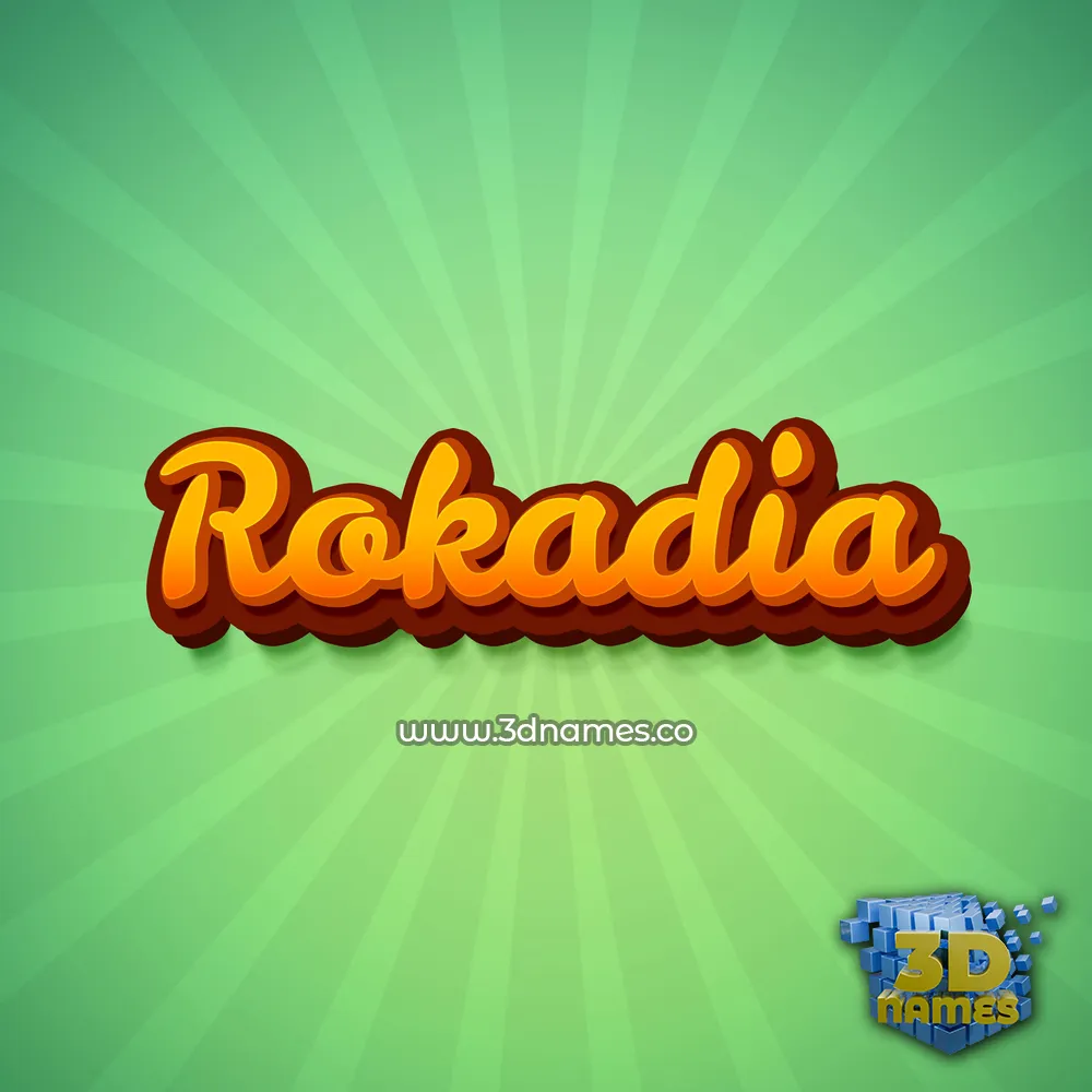 rokadia in Green Rays style - 3D name wallpaper