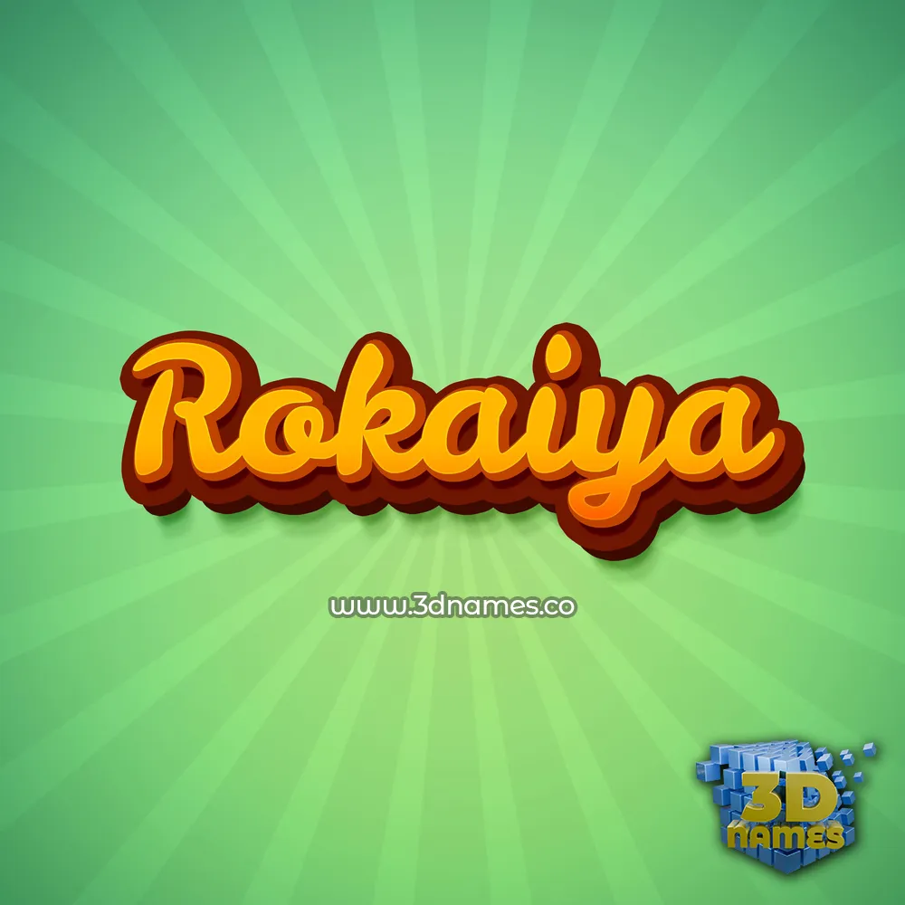 rokaiya in Green Rays style - 3D name wallpaper
