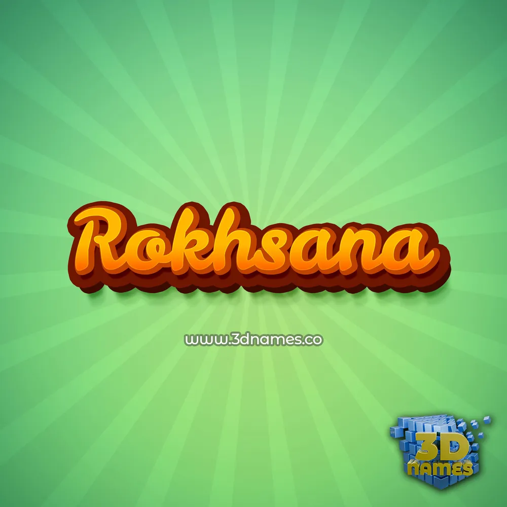 rokhsana in Green Rays style - 3D name wallpaper