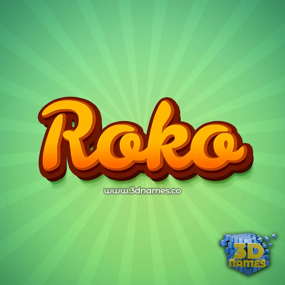 roko in Green Rays style - 3D name wallpaper