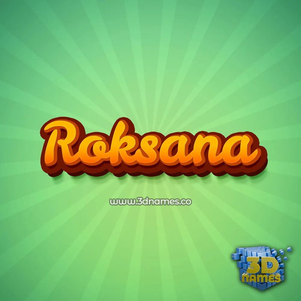 roksana in Green Rays style - 3D name wallpaper