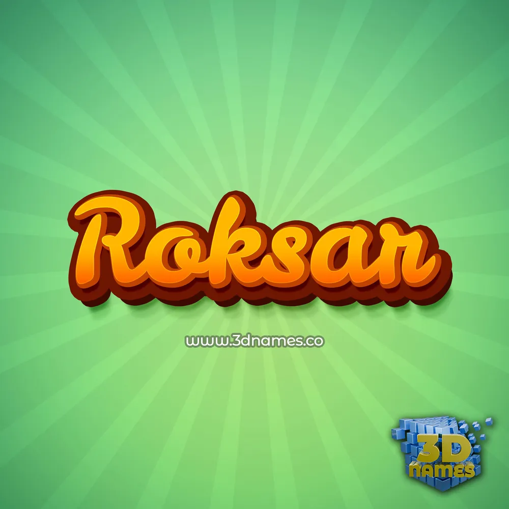 roksar in Green Rays style - 3D name wallpaper