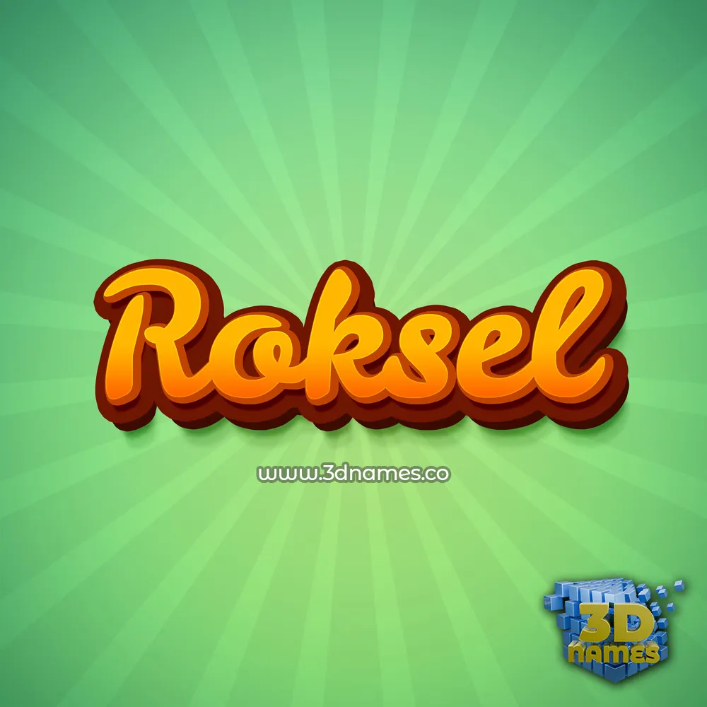 roksel in Green Rays style - 3D name wallpaper