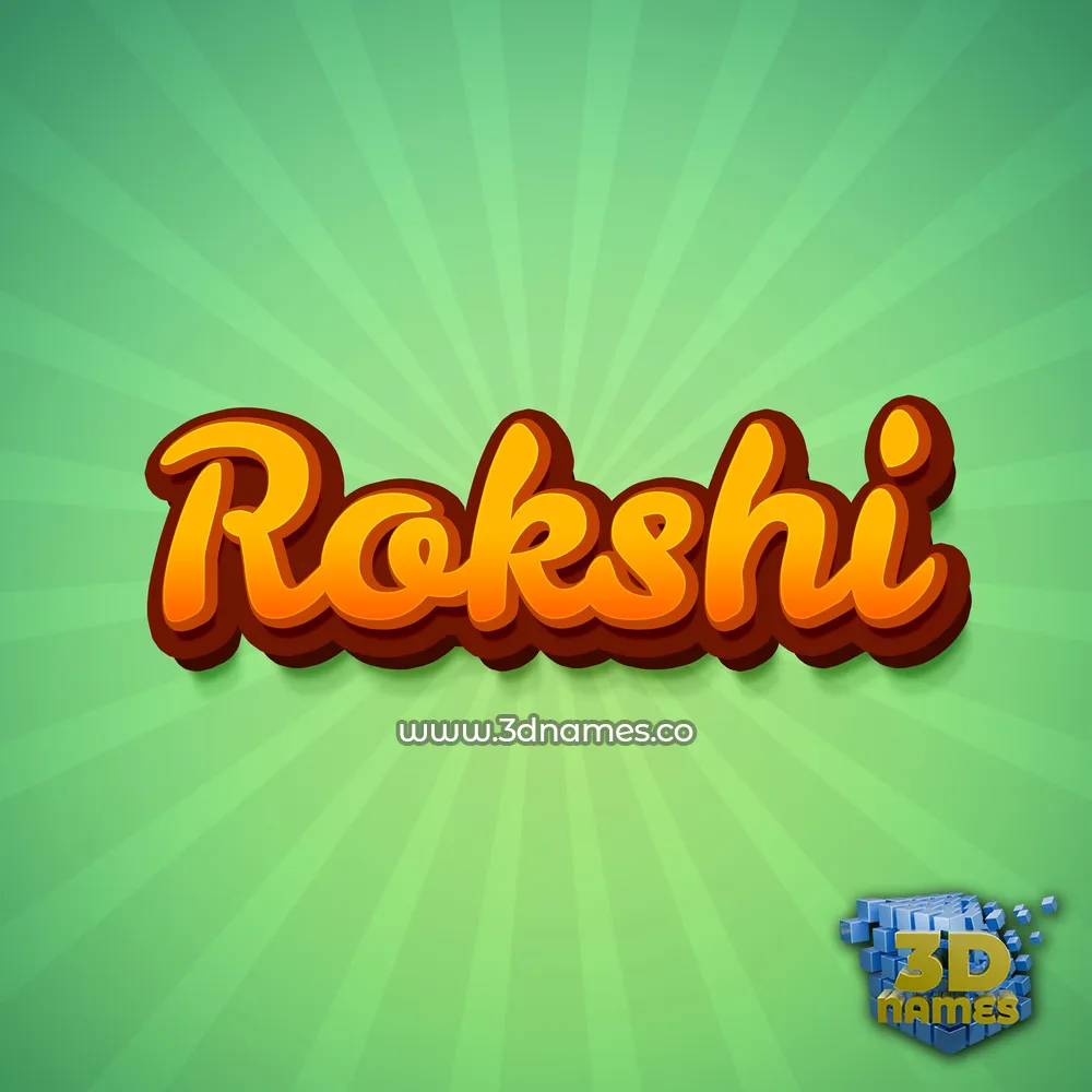 rokshi in Green Rays style - 3D name wallpaper