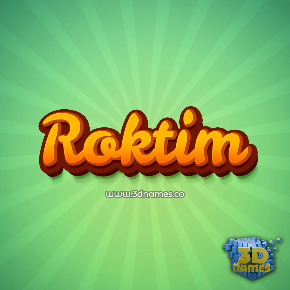 roktim in Green Rays style - 3D name wallpaper