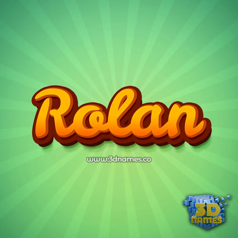 rolan in Green Rays style - 3D name wallpaper