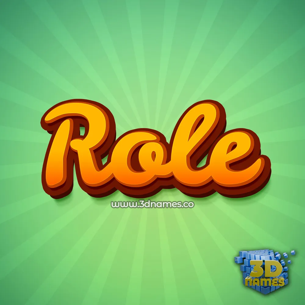 role in Green Rays style - 3D name wallpaper