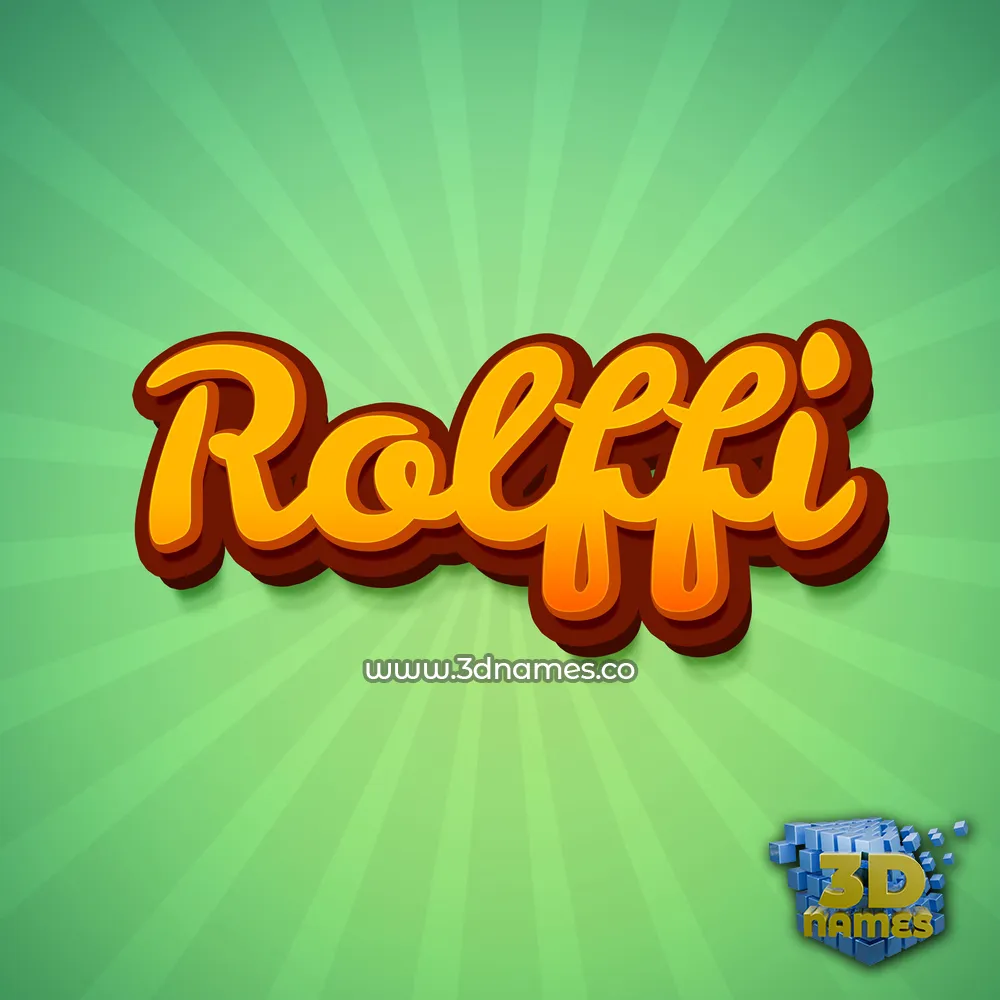rolffi in Green Rays style - 3D name wallpaper