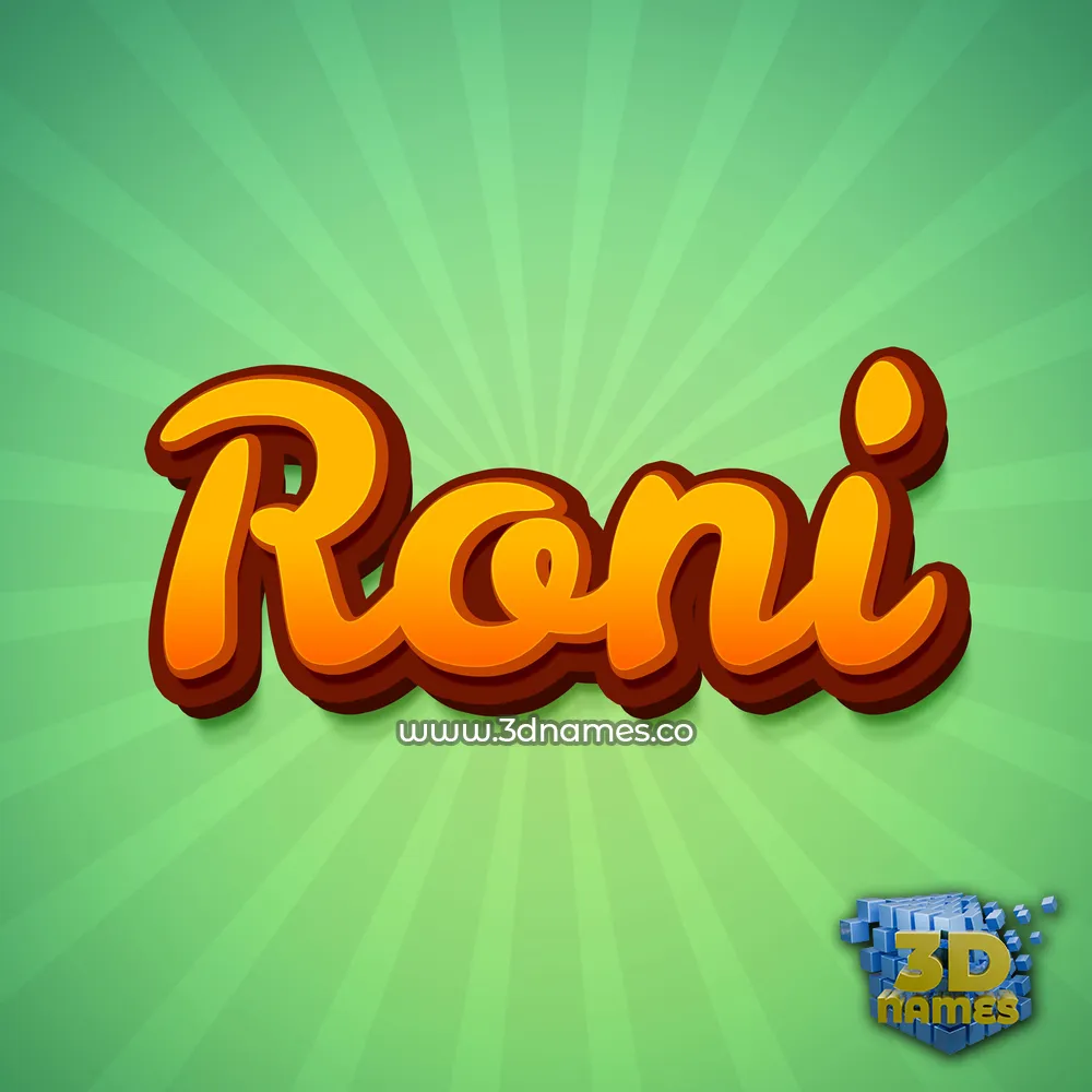 roni in Green Rays style - 3D name wallpaper