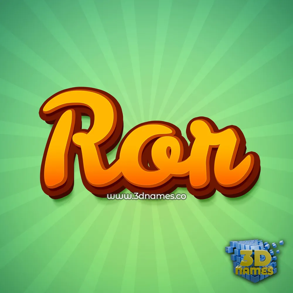 ror in Green Rays style - 3D name wallpaper