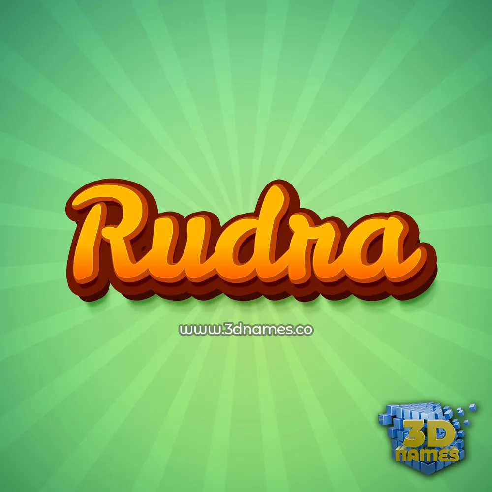 rudra in Green Rays style - 3D name wallpaper