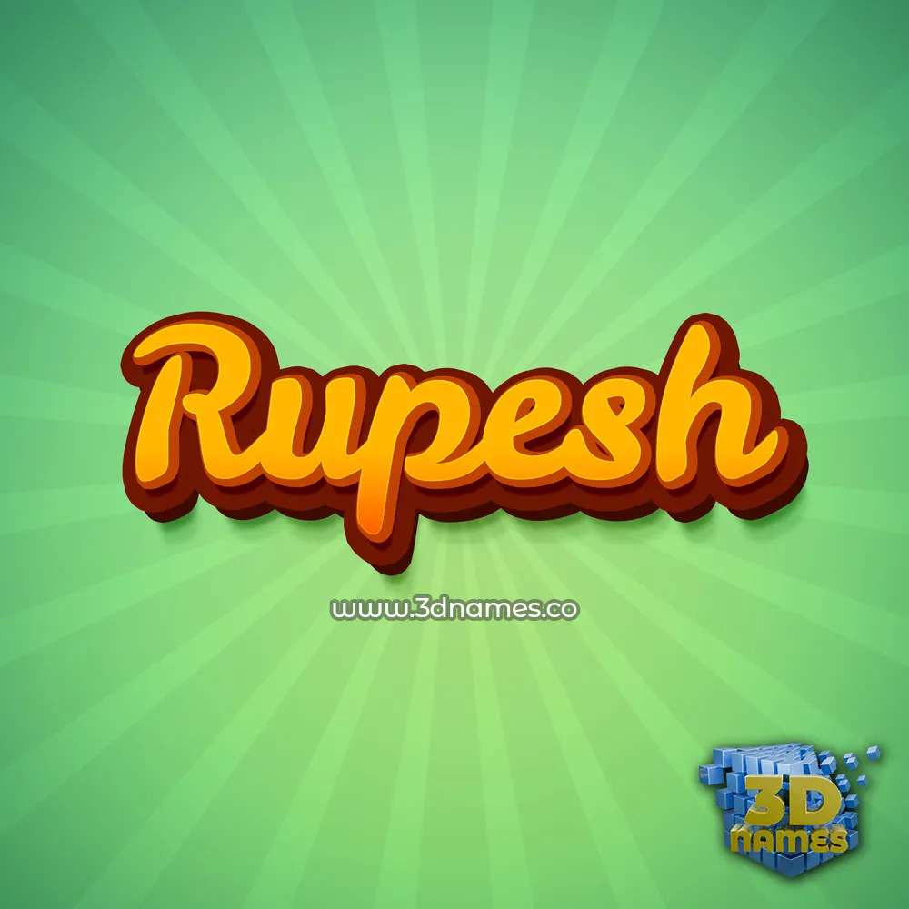 rupesh in Green Rays style - 3D name wallpaper