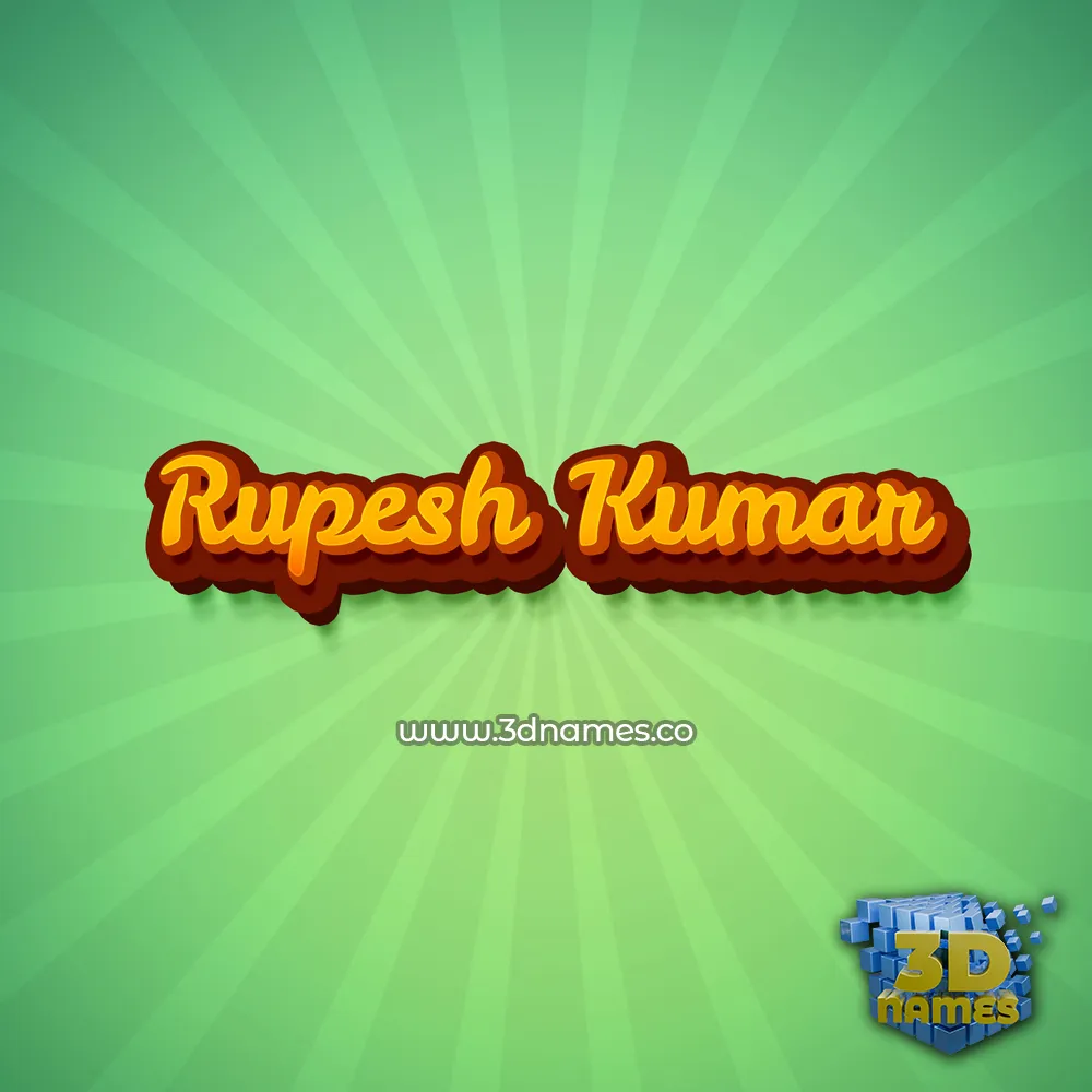 rupesh kumar in Green Rays style - 3D name wallpaper