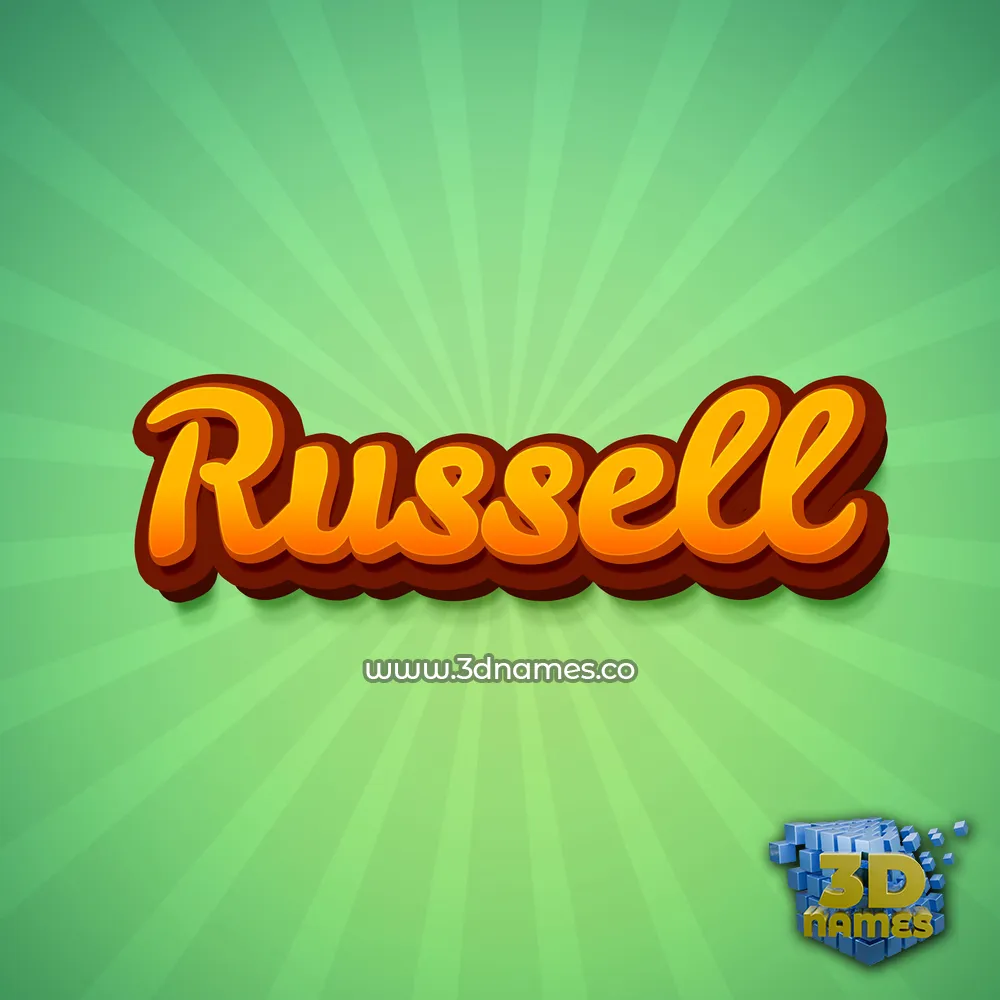 russell in Green Rays style - 3D name wallpaper