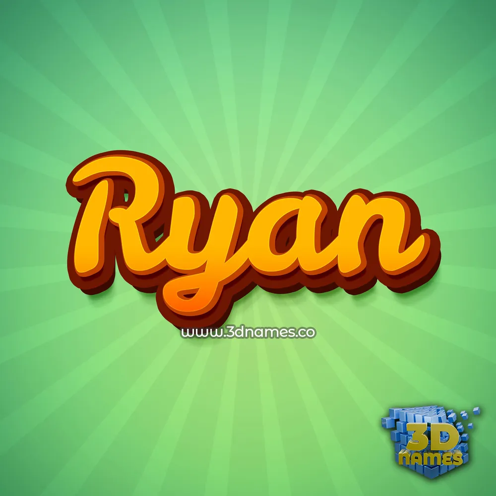 ryan in Green Rays style - 3D name wallpaper