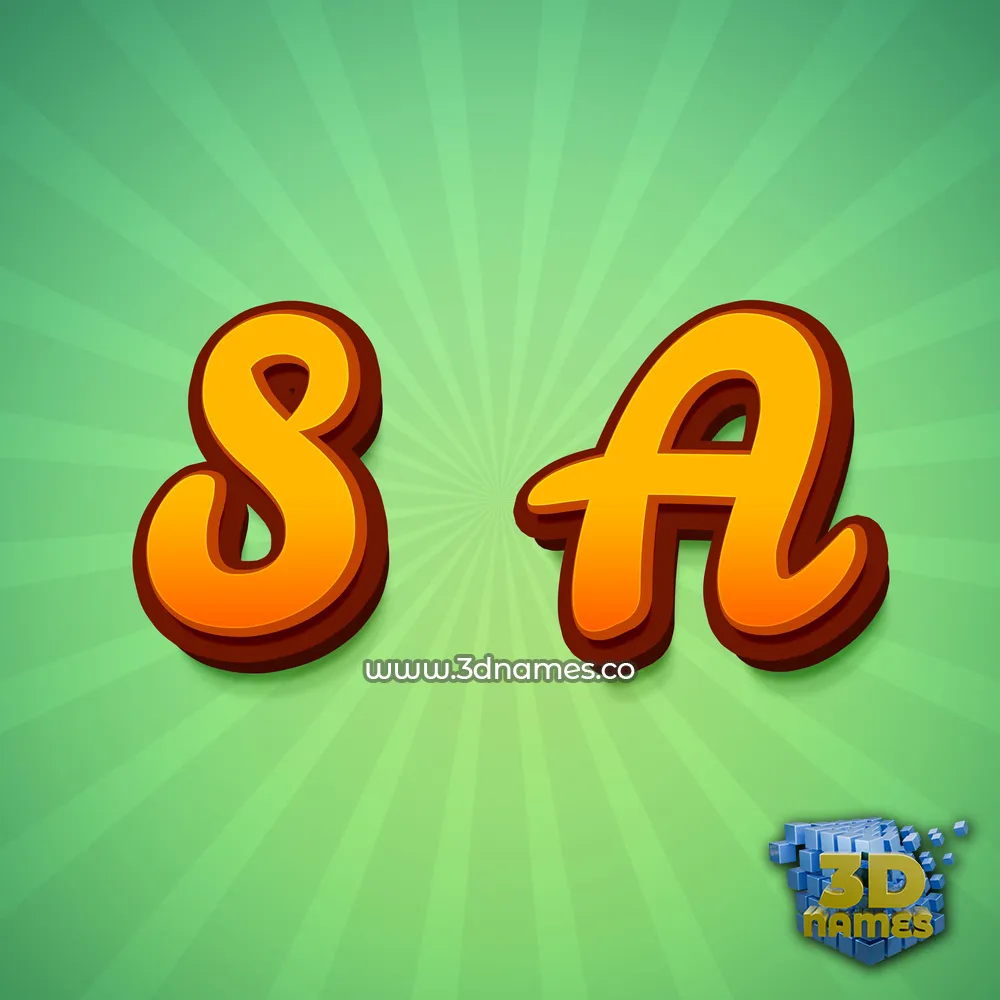 s a in Green Rays style - 3D name wallpaper