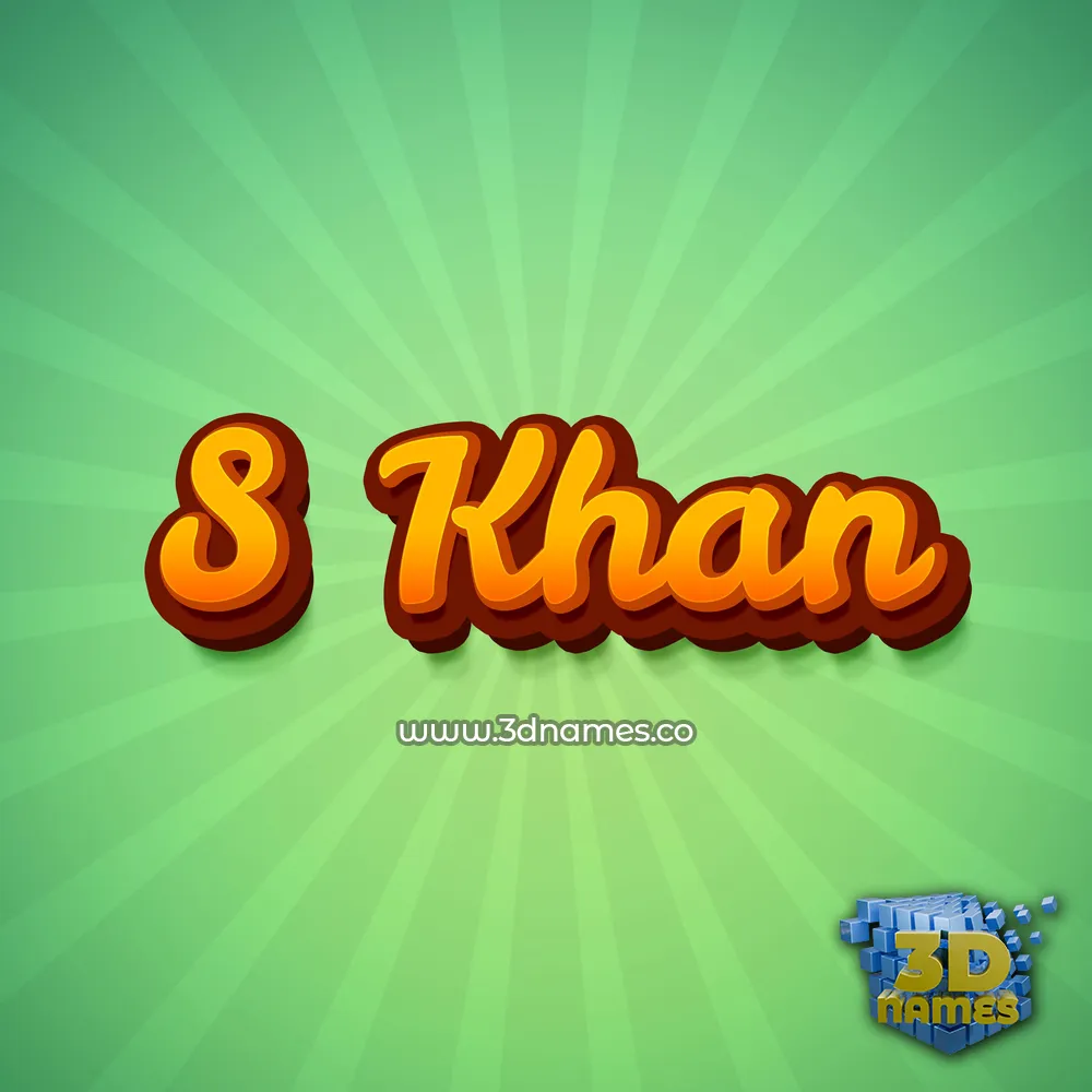s khan in Green Rays style - 3D name wallpaper