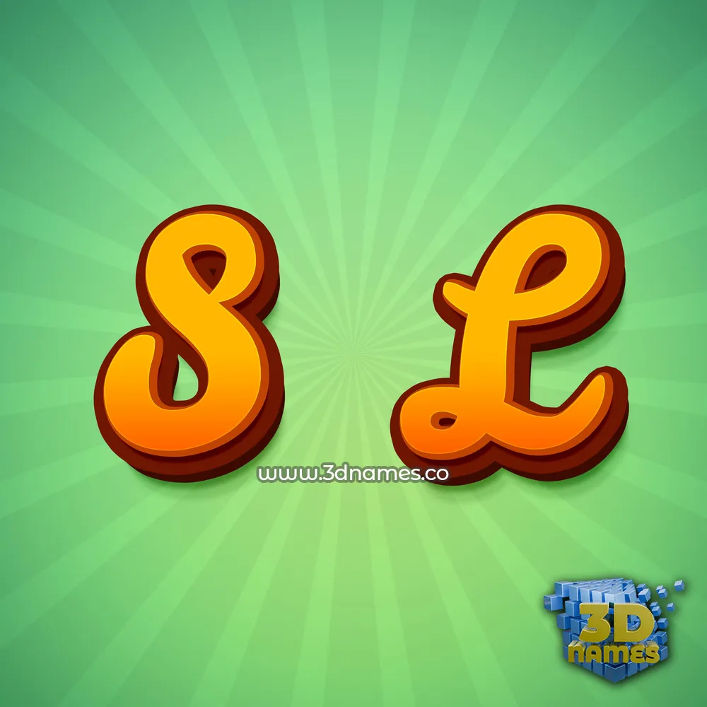 s l in Green Rays style - 3D name wallpaper