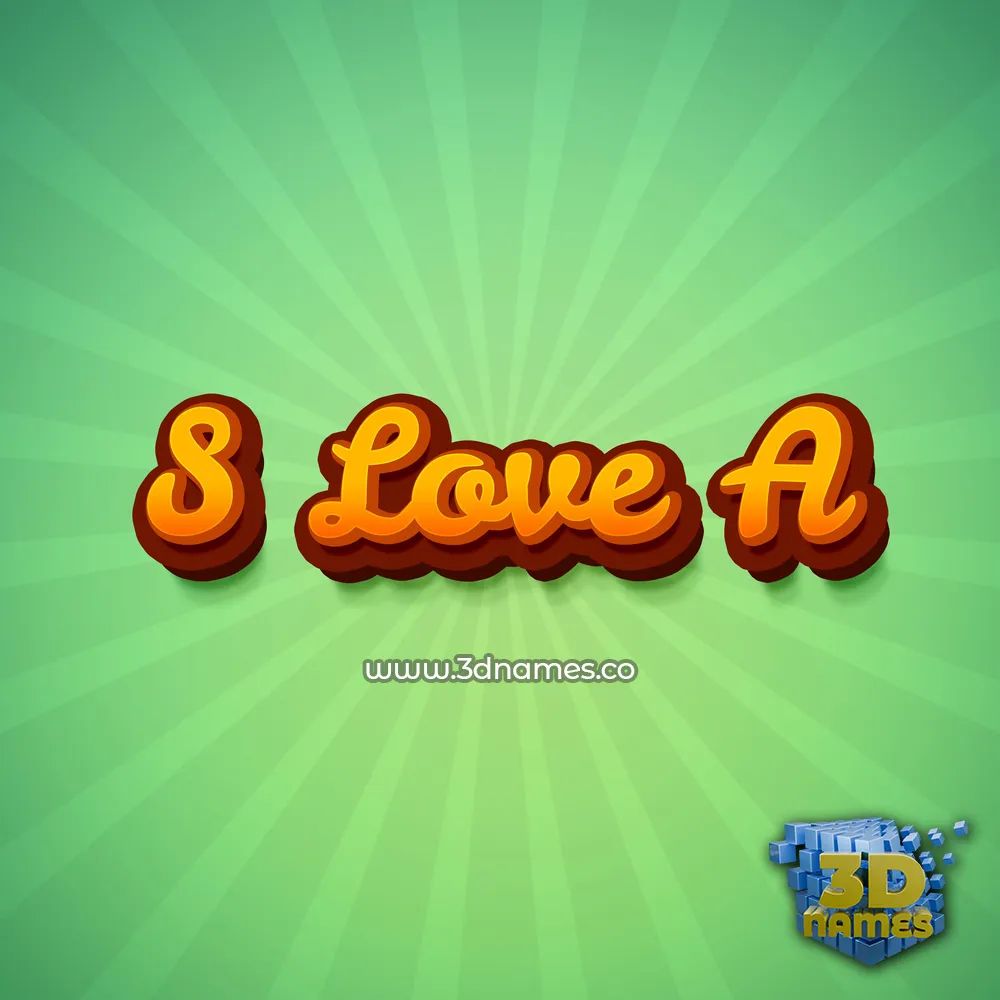 s love a in Green Rays style - 3D name wallpaper
