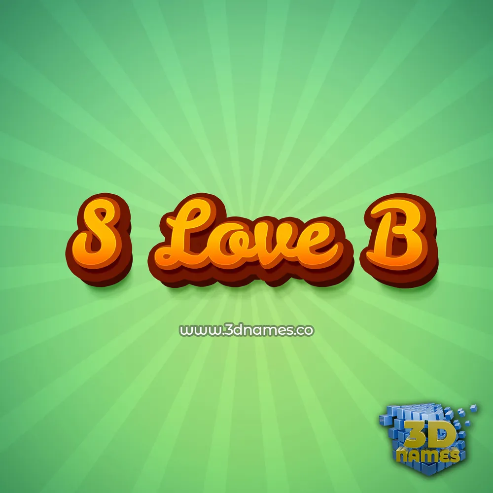 s love b in Green Rays style - 3D name wallpaper
