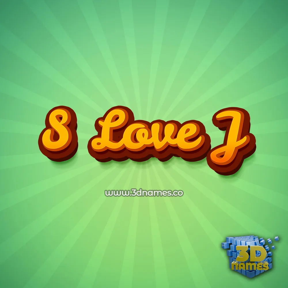 s love j in Green Rays style - 3D name wallpaper