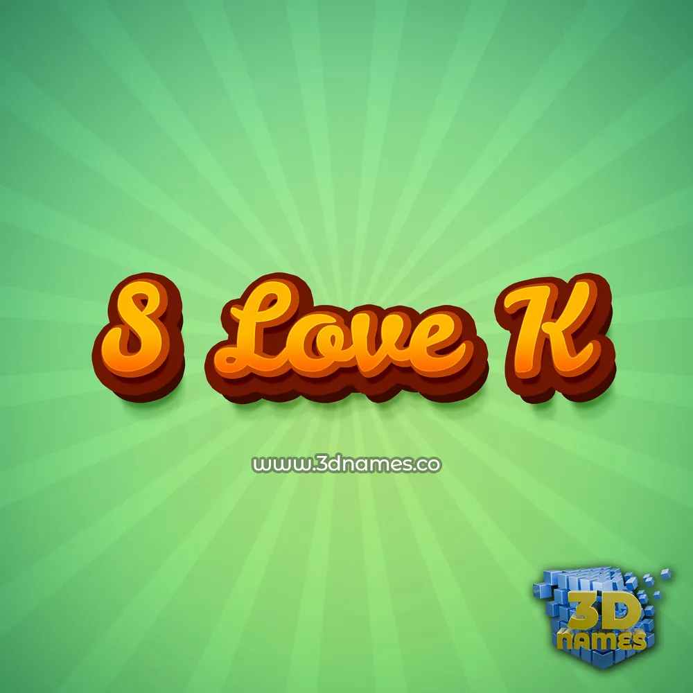 s love k in Green Rays style - 3D name wallpaper