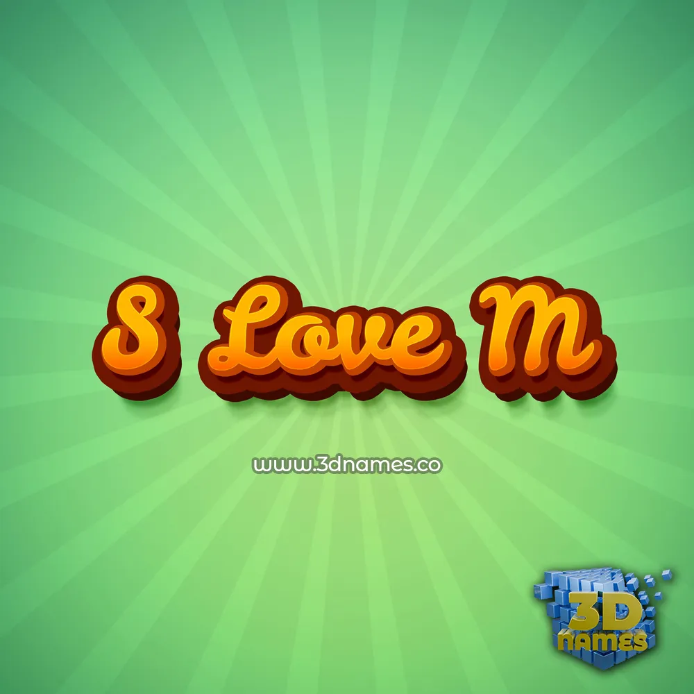s love m in Green Rays style - 3D name wallpaper
