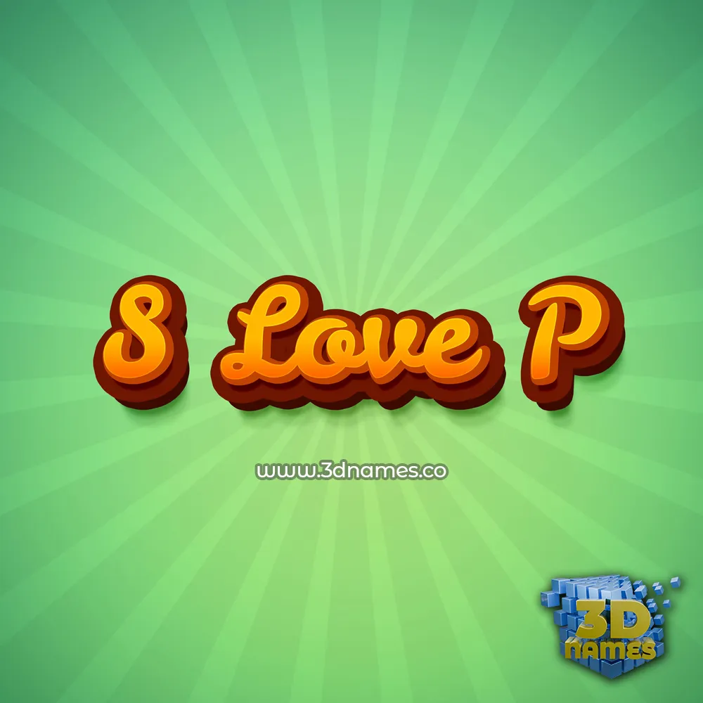 s love p in Green Rays style - 3D name wallpaper