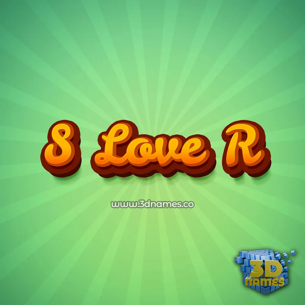 s love r in Green Rays style - 3D name wallpaper